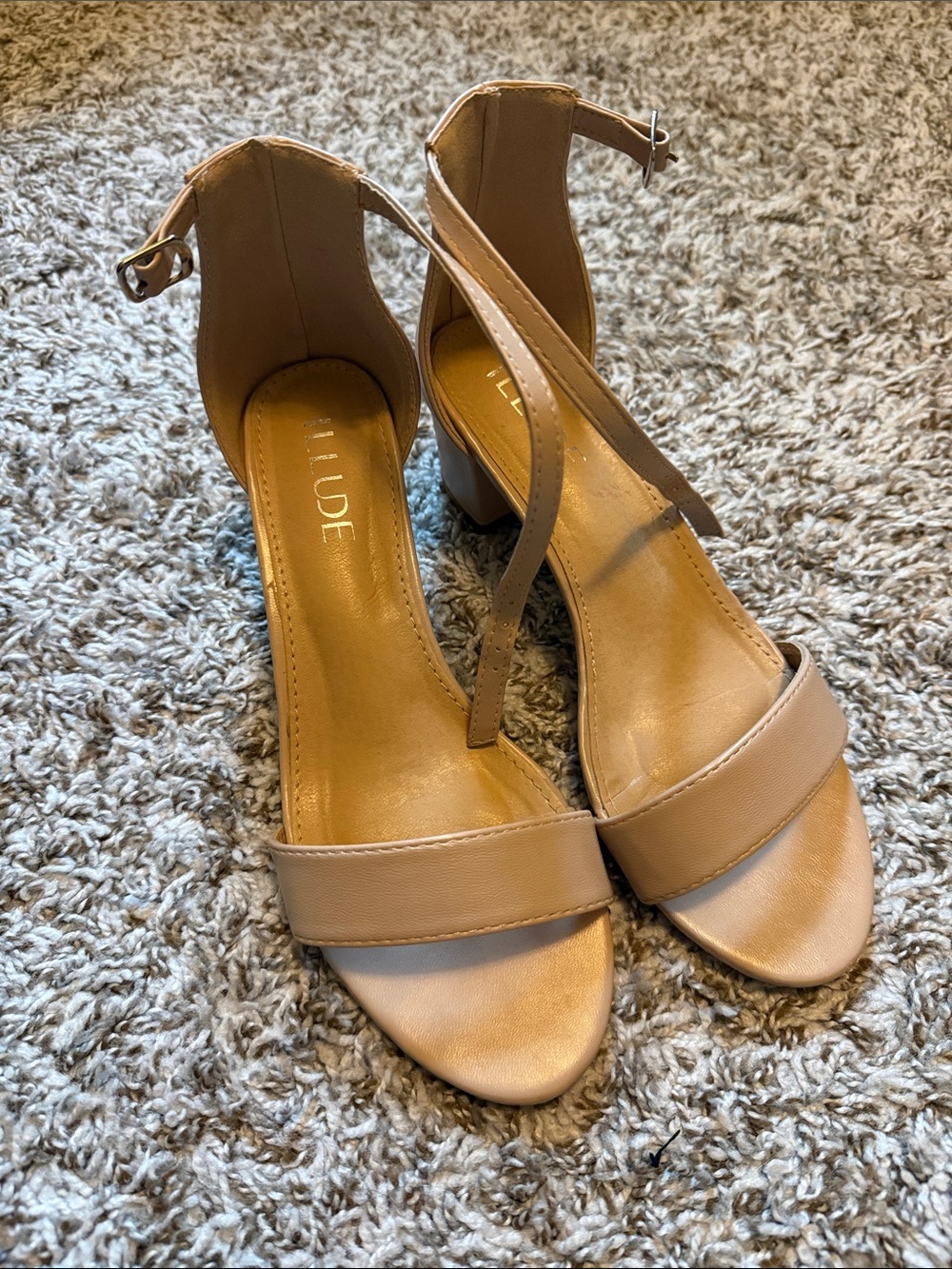 Nude/Tan Block Heel Sandals